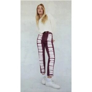 NWT Pacsun Raspberry Tie Dye High Rise Straight Jeans‎ Size 27 Grunge Button Fly